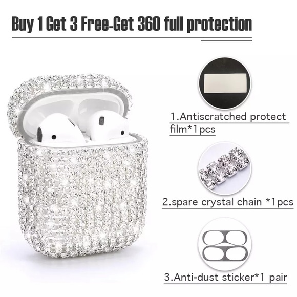 SALE! SEALED RHINESTONE BLING AIRPODS 2 PIECE CASE - Picture 6 of 6